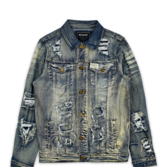 Reason Other - Reasons New M size  Destroyed Denim Jacket. Brand New never been worn